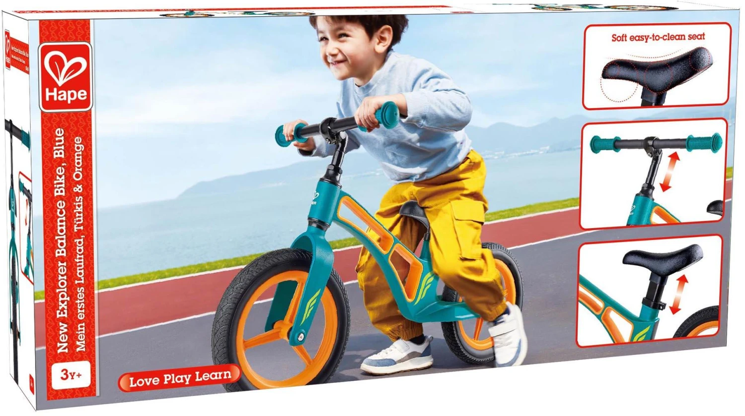 Hape New Explorer Balance Bike - Blue - 12" Wheel 10 Hape New Explorer Balance Bike - Blue - 12" Wheel - Image 8