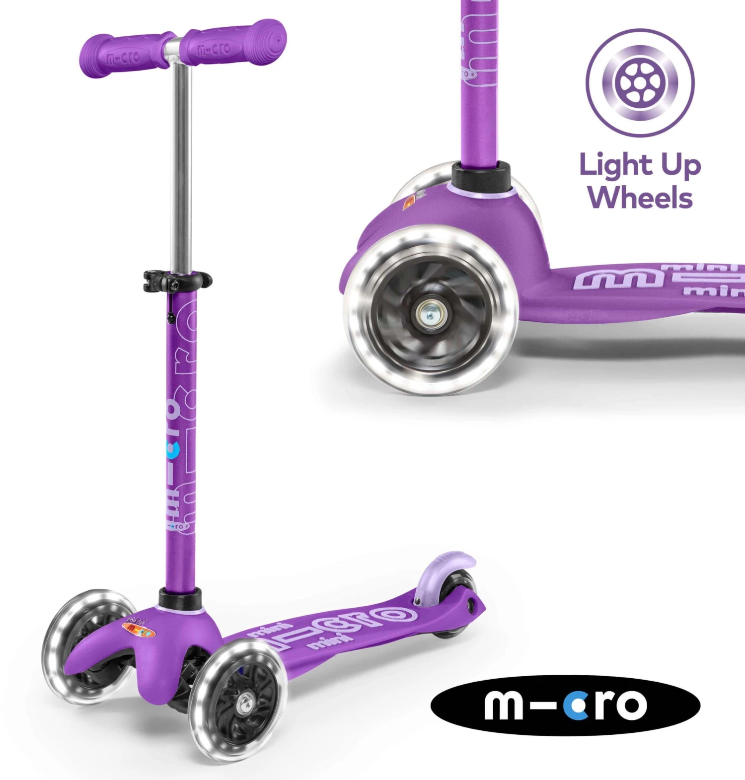 Mini Micro Deluxe LED Purple Kids Scooter 4 Mini Micro Deluxe LED Purple Kids Scooter - Image 2