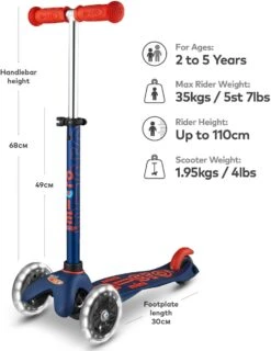 Mini Micro Deluxe LED Navy Kids Scooter -Apollo® Sale Store 490934b