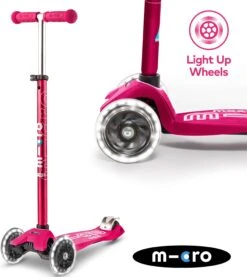Maxi Micro Deluxe LED Pink Kids Scooter