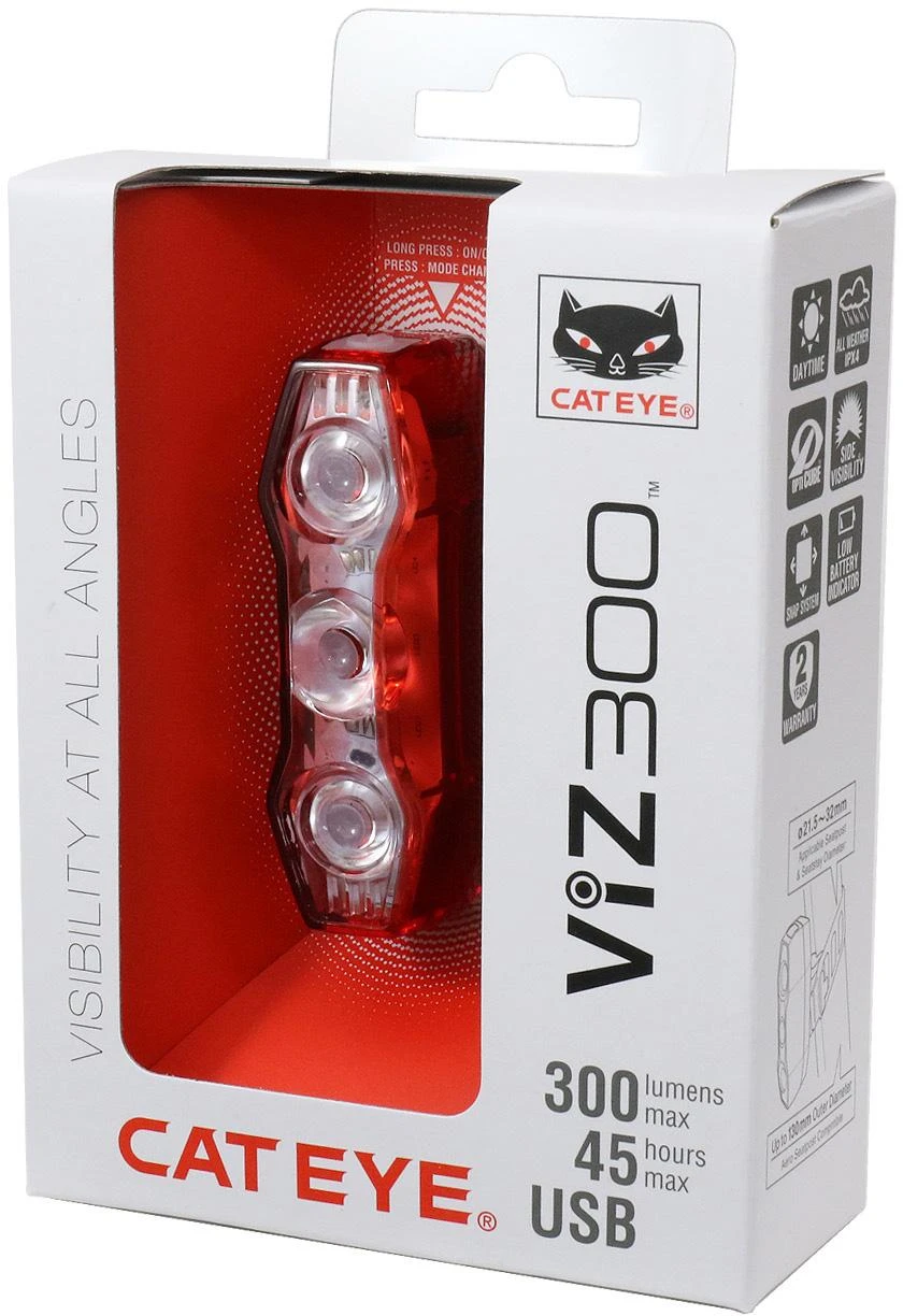 Cateye VIZ 300 Rear Bike Light 4 Cateye VIZ 300 Rear Bike Light - Image 2