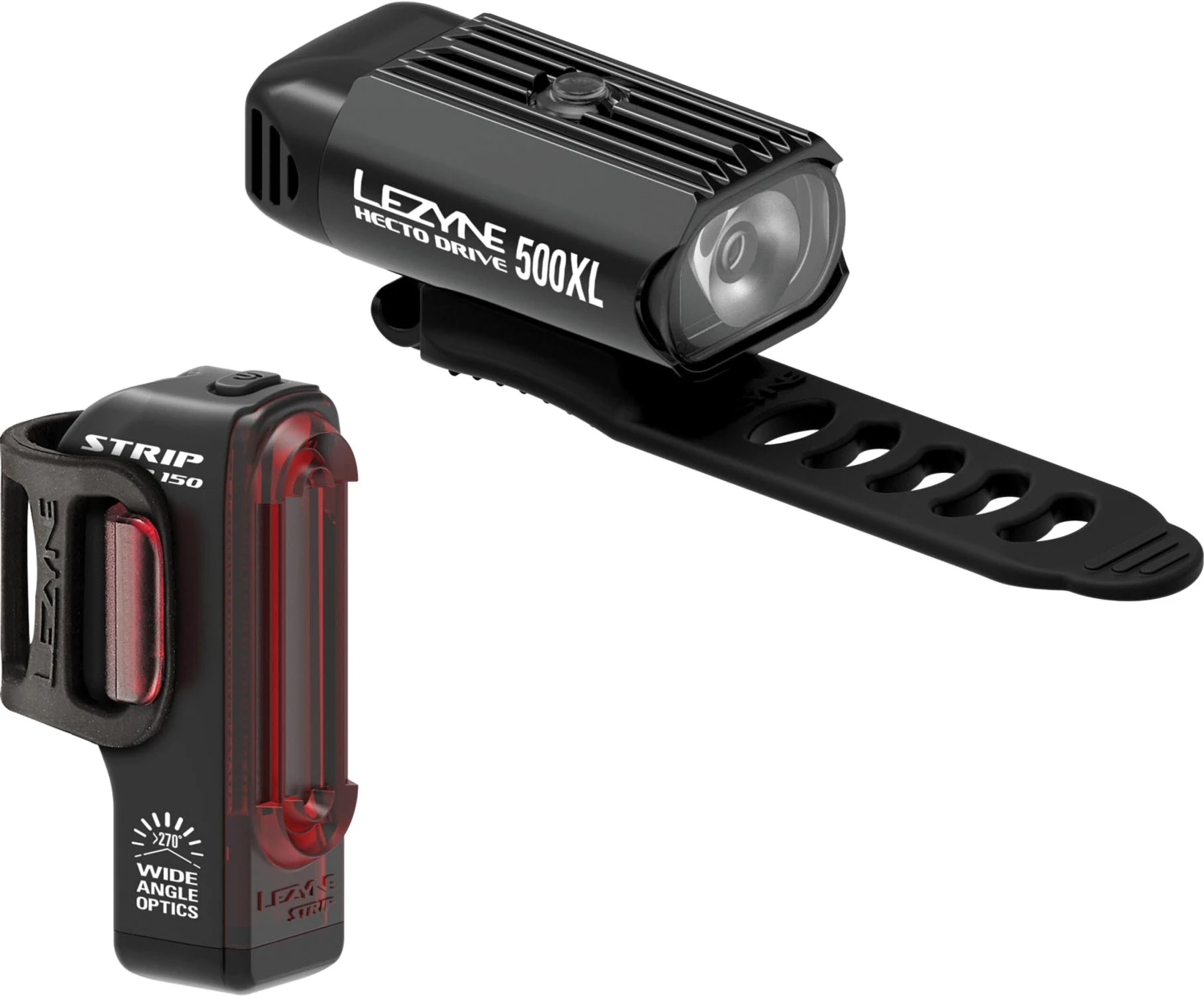 Lezyne Hecto Drive 500XL / Strip Bike Light Set, Black 3 Lezyne Hecto Drive 500XL / Strip Bike Light Set, Black