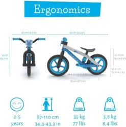 Chillafish BMXie 2 Balance Bike Blue - 12" Wheel -Apollo® Sale Store 540990c