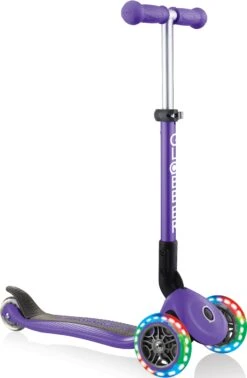 Globber Junior Foldable Lights Kids Scooter - Violet -Apollo® Sale Store 627790b