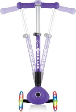 Globber Junior Foldable Lights Kids Scooter - Violet -Apollo® Sale Store 627790f