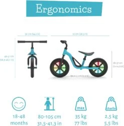 Chillafish Charlie Glow Balance Bike - 10" Wheel - Sky Blue -Apollo® Sale Store 632110b