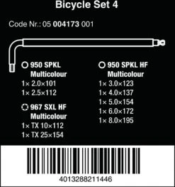 Wera Bicycle Set 4 Colour Coded Hex & Torx L-Keys Set 9pcs -Apollo® Sale Store 679230b