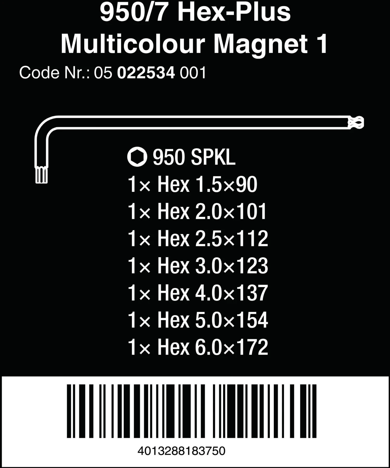 Wera 950/7 TX XL Multicolour HF 1 L-key Set 4 Wera 950/7 TX XL Multicolour HF 1 L-key Set - Image 2