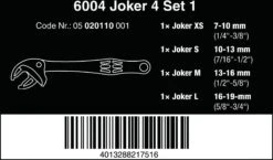 Wera 6004 Joker Self-Setting Spanner Set 4pc -Apollo® Sale Store 679694b