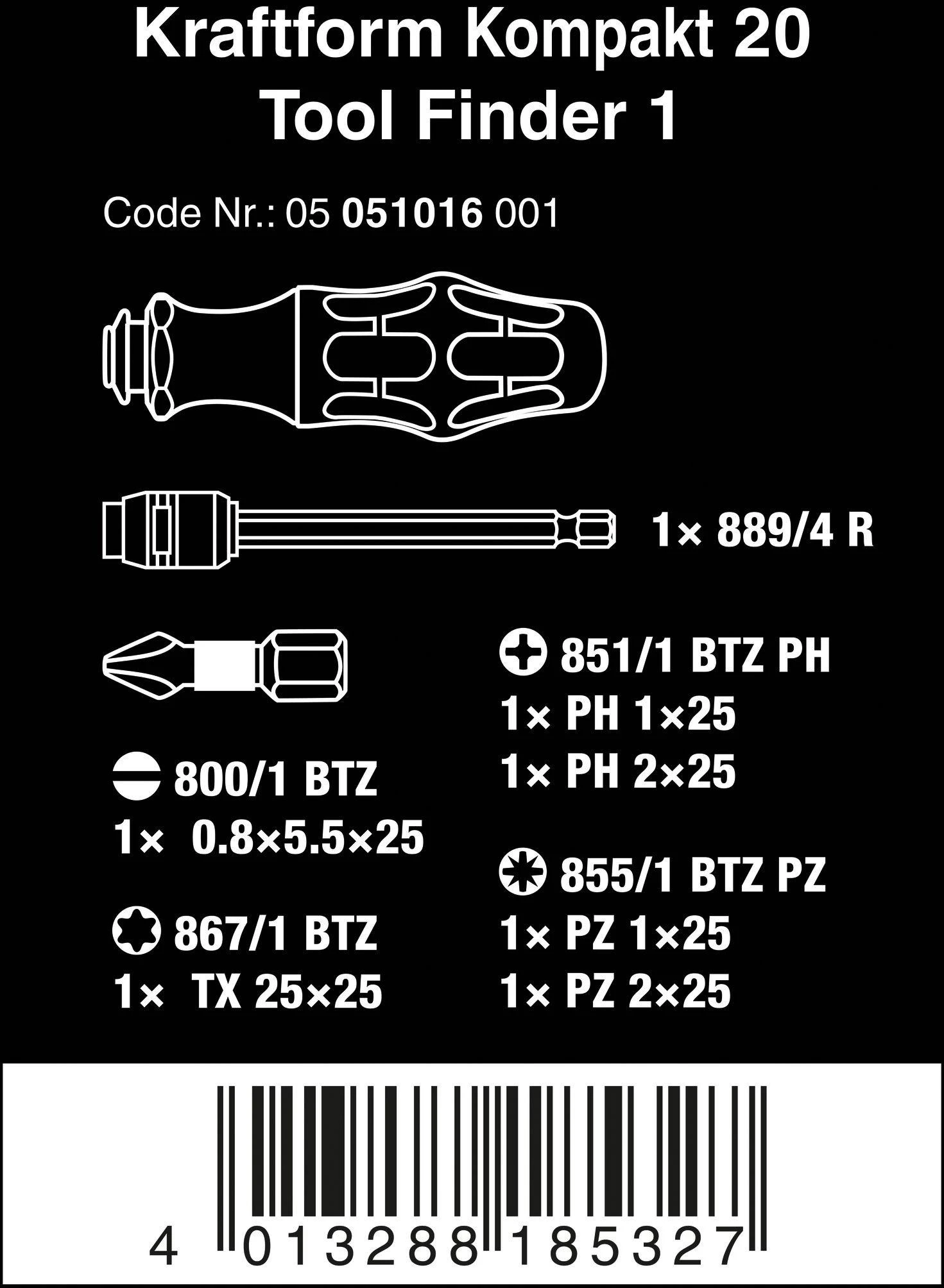 Wera Kraftform Kompakt 20 Tool Finder 1 With Pouch 7pcs 8 Wera Kraftform Kompakt 20 Tool Finder 1 With Pouch 7pcs - Image 6