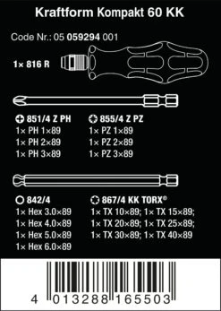 Wera Kraftform Kompakt 60 KK Set 17pcs -Apollo® Sale Store 679862c