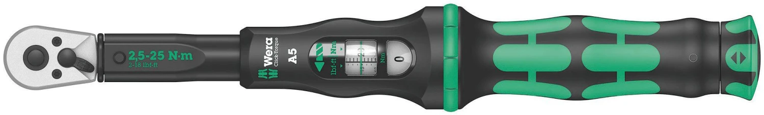 Wera Click-Torque A 5 Torque Wrench With Reversible Ratchet 2.5-25 Nm 3 Wera Click-Torque A 5 Torque Wrench With Reversible Ratchet 2.5-25 Nm