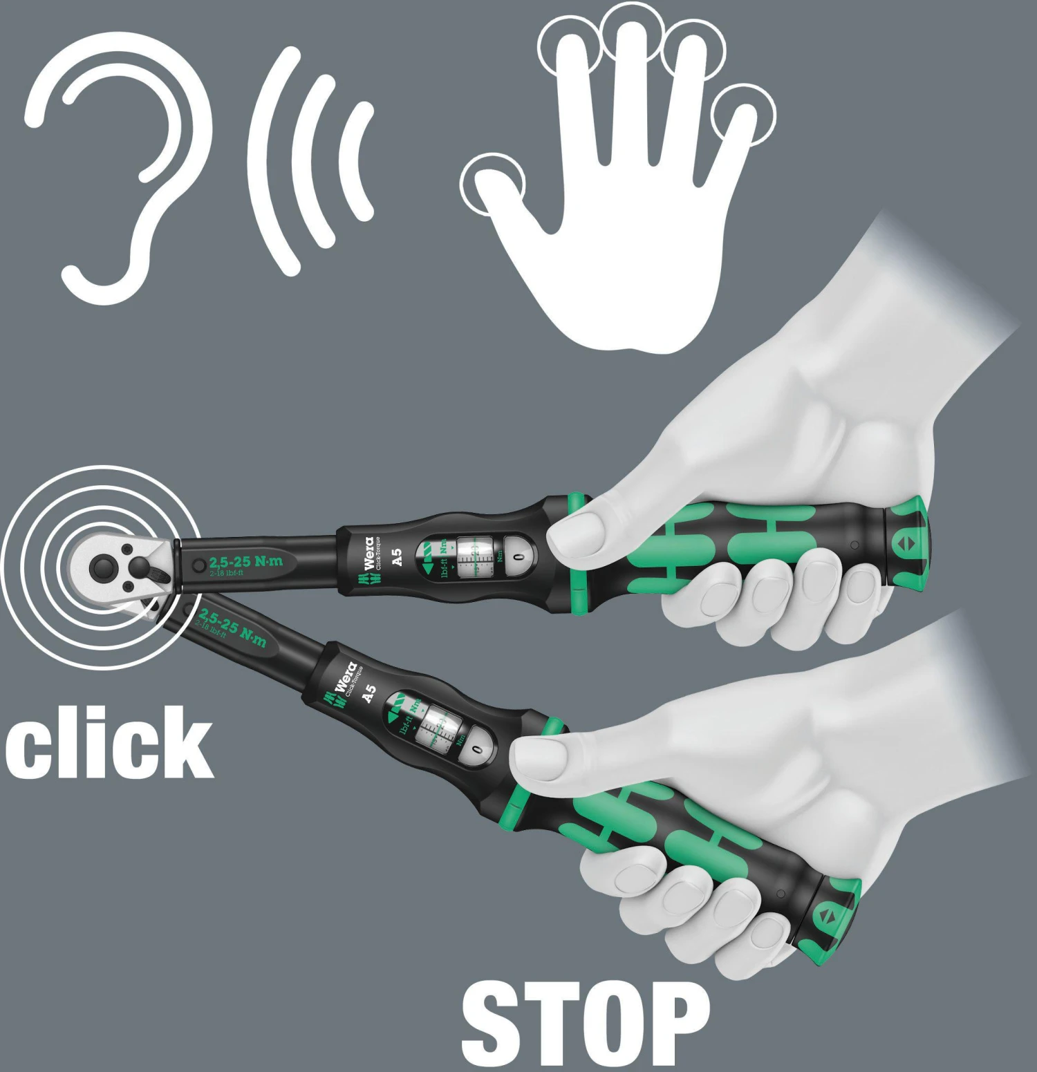 Wera Click-Torque A 5 Torque Wrench With Reversible Ratchet 2.5-25 Nm 7 Wera Click-Torque A 5 Torque Wrench With Reversible Ratchet 2.5-25 Nm - Image 5