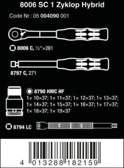 Wera 8006 SC 1 Zyklop Hybrid Ratchet Set 1/2 Drive -Apollo® Sale Store 680774b