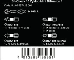 Wera Bit-Check 10 Zyklop Mini BiTorsion 1 -Apollo® Sale Store 680790c