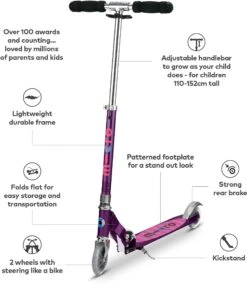 Micro Sprite Purple Stripe Kids Scooter -Apollo® Sale Store 704266c