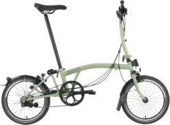 Brompton C Line Explore Mid Handlebar Folding Bike - Matcha Green - 16" Wheel