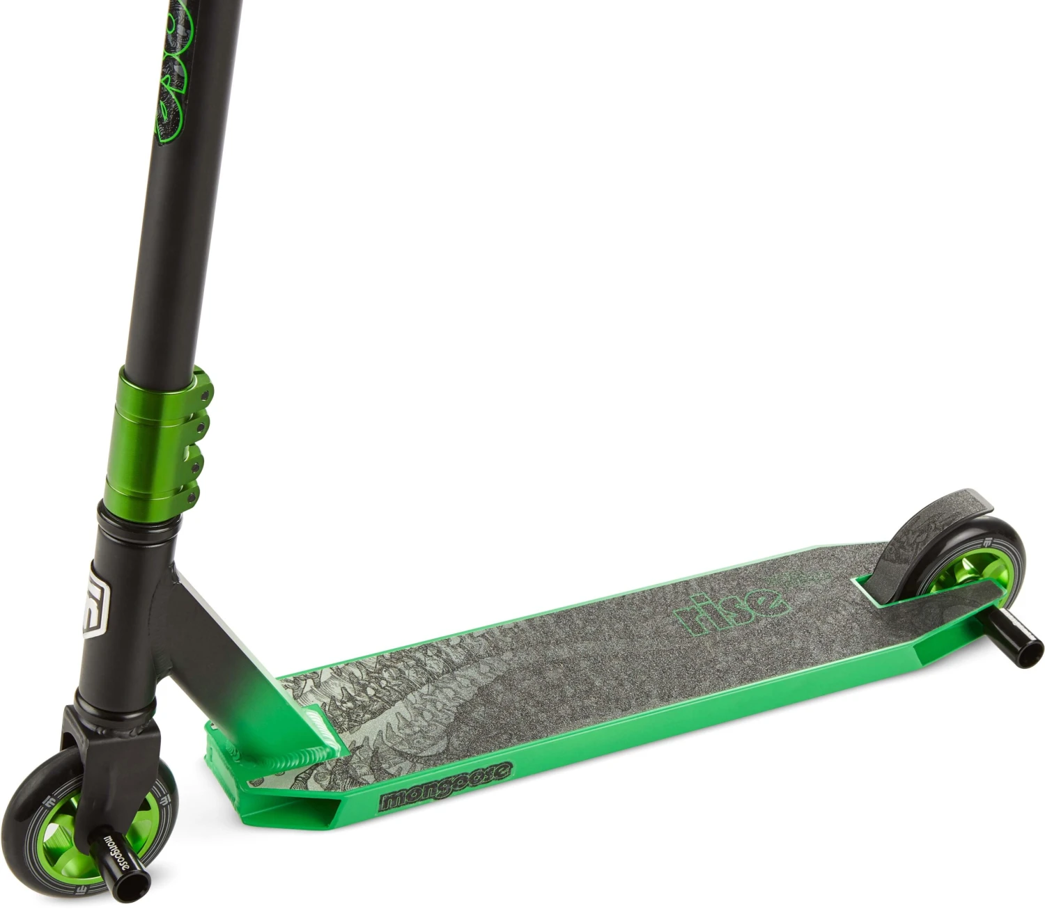 Mongoose Rise 100 Pro Freestyle Stunt Scooter - Black/Green 4 Mongoose Rise 100 Pro Freestyle Stunt Scooter - Black/Green - Image 2